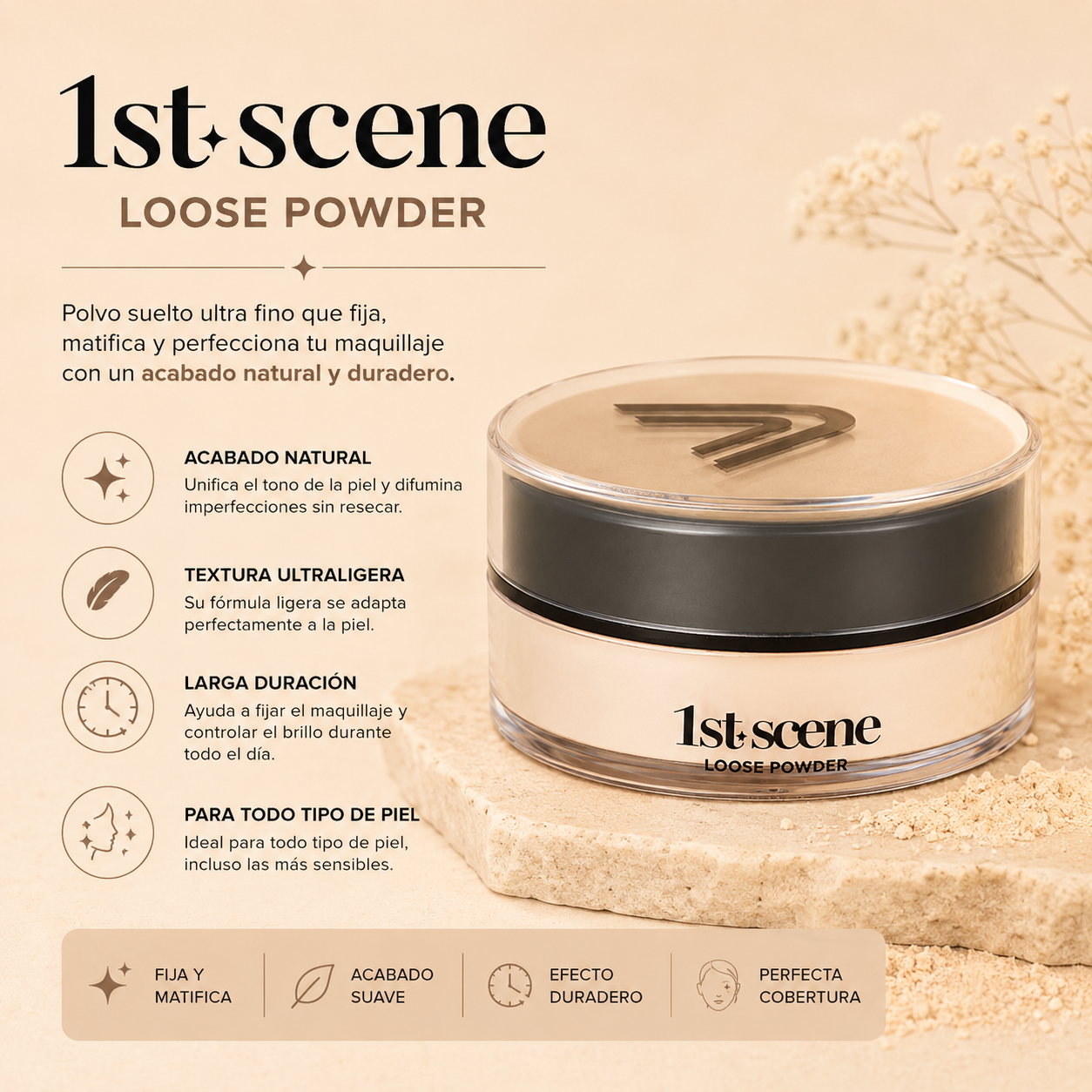 Atenea 1st Scene Loose Powder – Polvo Suelto Matifica