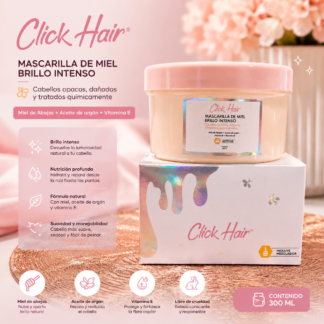 Mascarilla Capilar de Miel Brillo Intenso Click Hair – 300 ml
