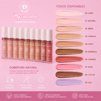 Corrector Líquido My Concealer Bloomshell – CON VITAMINA E