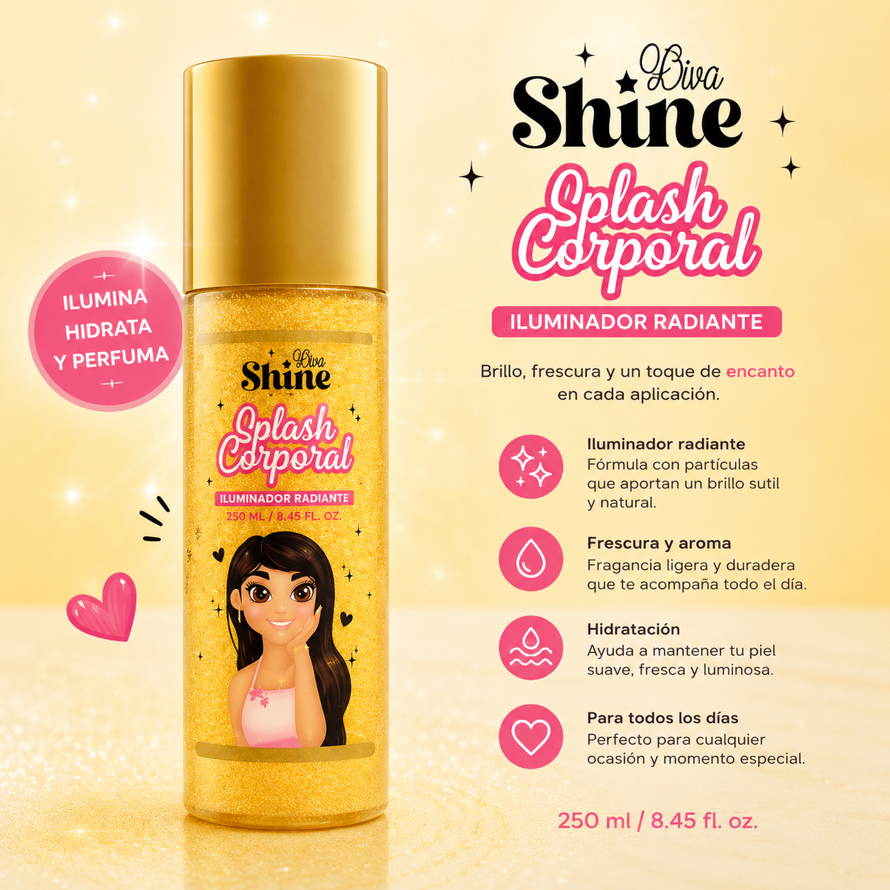 SPLASH CORPORAL DORADO GLOW SHINE BY YAJA